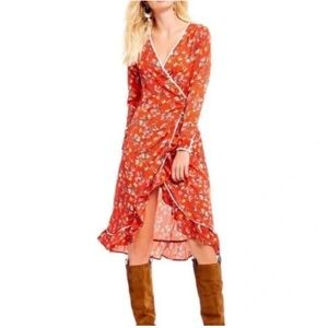 Free people NWT midi wrap dress